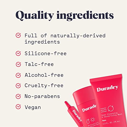 Duradry 3-Step Protection System - Am Deodorant, Pm Antiperspirant Gel, Deep Cleansing & Deodorizing Body Wash, Prescription Strength Antiperspirant Deodorants Specially Formulated For Excessive Sweating Or Hyperhidrosis, Block Sweat And Odor - Barca, (Pack Of 3) #TOP6