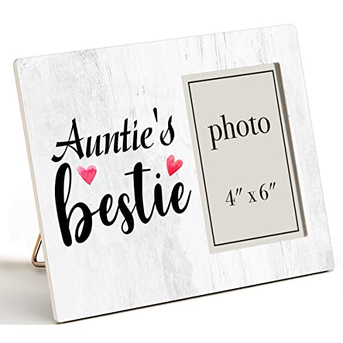 Zauly Auntie Aunt Gift Wooden Picture Frame, Auntie's Bestie Wood Photo Frame Gifts Idea for...