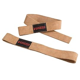 Grizzly Fitness 1.5″ Premium Genuine Leather Lifting Wrist Straps for Men and Women | Sold in Pairs | One Size | Used by Pros to increase Grip Strength and Reduce Slipping | 1.5” Wide x 20.5″ Long