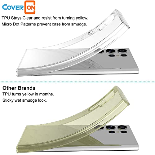 Coveron Designed For Samsung Galaxy S23 Ultra Case Clear, Slim Crystal Clear Tpu Rubber Flexible Soft Skin Cover Protective Sleeve Fit Galaxy S23 Ultra Phone Case - Transparent #TOP6