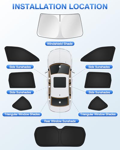 Image of Canvcle Sunshades for 2025 2026 Subaru Forester Accessories Windshield Sun Shade Side Rear Window Shade Cover Sun Visor Shield Privacy Protection Keep Vehicle Cool Black 8PCS
