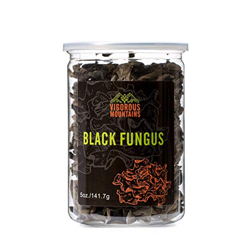 wood ear mushrooms - VIGOROUS MOUNTAINS Dried Black Fungus Woodear Mushrooms 5 Ounce