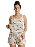 UNTAMED Women's Satin Sleepwear Set | Soft Printed Nightwear Top and Shorts | Lightweight Loungewear Pajama Set for Women (White, XL)