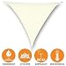 Produktbild bonsport Sonnensegel Dreieck wasserdicht 5x6x6 m Creme - Sonnenschutz dreieckig mit UV-Schutz für Garten, Balkon Terrasse, Camping