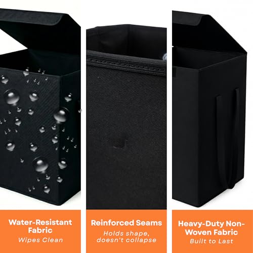 Image of Sopent Black Toy Storage Box & Storage Box and Organiser with Lid - Foldable Fabric Toys Organizer for Kids Room, Kids Storage Basket (33x33x43cm, 50L)