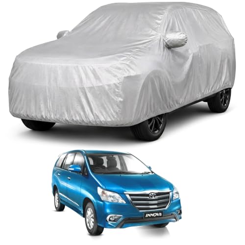 Image of Autofact Car Body Cover Compatible with Innova 2000-2016 | Custom Fit Car Cover | 100% Water-Resistant| Triple-Stitched Lightweight Fabric | Dustproof | Indoor & Outdoor Use | Elastic Bottom