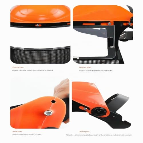 Miniatura 7 de Protector Facial Desbrozadora, Casco De Seguridad Para Motosierra, Casco Protector Para Desbrozadora, Pantalla De Protección Facial Para Recortadora Y Brushcutting 1 Máscara Adicional