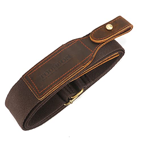 Tourbon 2-Inch Cotton And Brown Leather Gun Sling Rifle Carry Strap (Coffee Color) #TOP5
