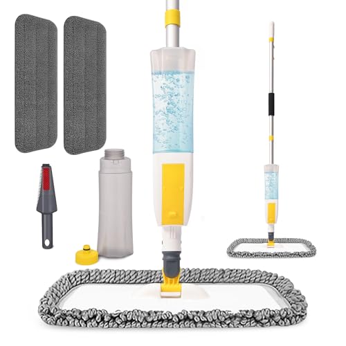 Spray Mop 2-in-1 Wet & Dry Spray Mops for Floor Cleaning with 2 Washable Pads 1 Refillable Bottle Floor Mop with Sprayer Multi-Surface Mopping for Home/ Office/ Bathroom Floors (ممسحة ارضيات)
