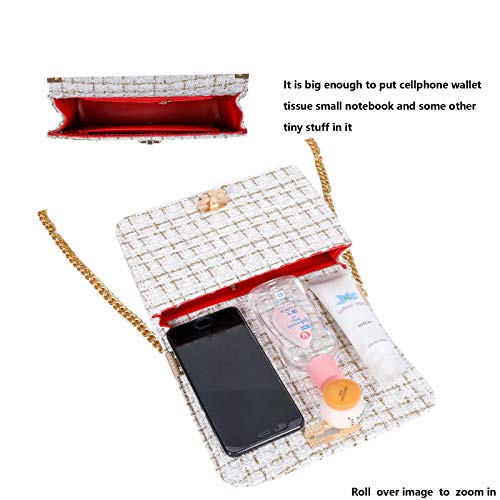 Qiayime Purses And Handbags For Women Fashion Ladies Top Handle Satchel Shoulder Tote Pearl Bead Chain Tote Crossbody Bag White #TOP4