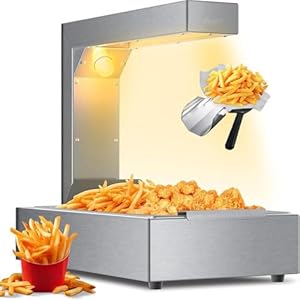 French Fry Warmer Commercial Food Heat Lamp Fry Dump Station Chip Warmer Food Warmer, Countertop Food Heat Lamp Restaurant Buffet Kitchen Hotel Equipment