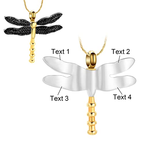 constantlife Cremation Jewelry Keepsake Dragonfly Shape Urn Pendant Memorial Ashes Holder Necklace with Gift Box3