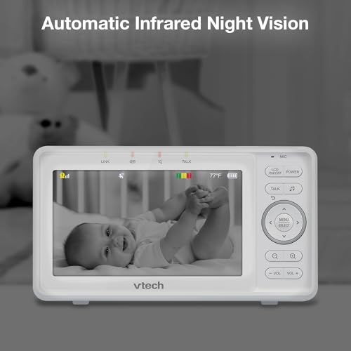 VTech Video Baby Monitor VM5263, 5" HD LCD, Pan-Tilt-Zoom, White - image 8