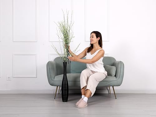 Image of Leewadee Decorative Tall Floor Vase for Living Room Decor, 26 inches, Black, Resin