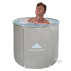 Opvouwbare draagbare badkuip voor volwassenen, 75 x 68 cm, draagbaar, inklapbaar, spa, ijsbad, kleine mobiele badkuip, temperatuurbehoud, badzout