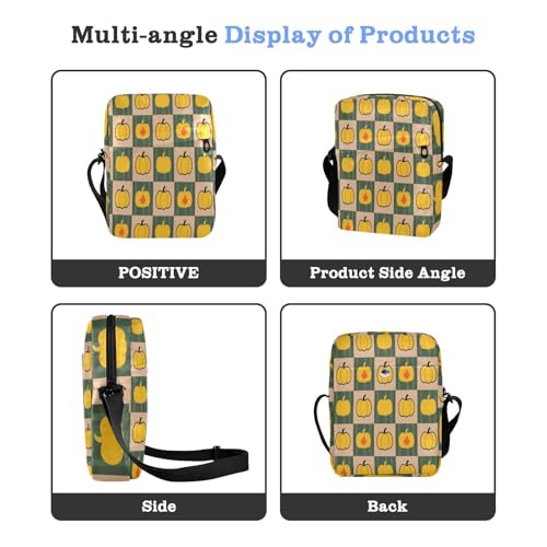 men's messenger bag mens crossbody bag Women's Purses Adjustable Strap for business business- Pumpkin Autumn Yellow4