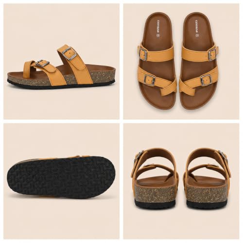 Image of Centrino Women's Berkin-Style Slip-On Sandals | Open Toe Design | Soft PU Footbed | Lightweight & Comfortable | Arch Support | On-Grip Sole | Casual Outdoor Wear (7693)
