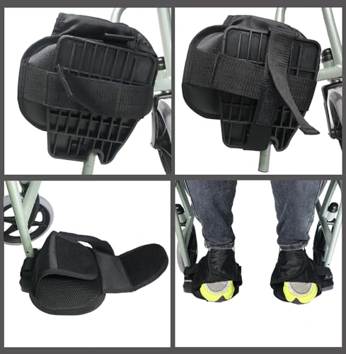 2 x rutschfeste Schuhe für Rollstuhl, verstellbare Befestigungsriemen, Sicherheitsschuhhalter, verhindert, dass die Füße von den Rollstuhlpedalen rutschen