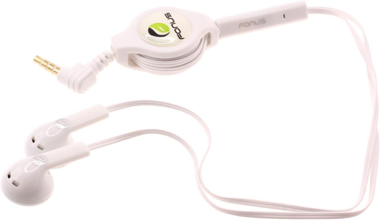 Retractable Earphones Headphones 3.5mm w Mic Compatible with Amazon Fire HD 10 Pro Plus/Fire HD 10 Kids Pro (11th Gen 2021 Release), Hands-Free Headset Handsfree Earbuds Earpieces