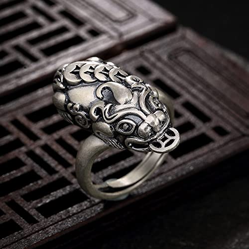 Bague ajustable originale en argent S925 style vintage pour femme et homme tendance