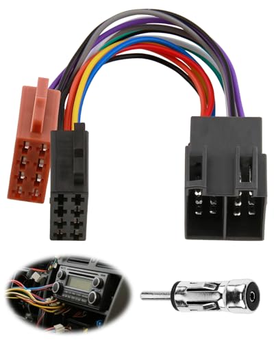Adattatore radio ISO per auto + adattatore antenna DIN ISO 15 + 30 pin, Plug and Play, connettore cablaggio, cavo stereo per Citroen Peugeot Auto, collegamento ISOs a DIN