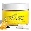 Vitamin C and Turmeric Face Scrub Cream Organics Microdermabrasion Facial Scrub Exfoliating Clears Blackheads Improve Dark Spot Acne with Strawberry Extract Exfoliator