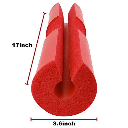 Reehut Squat Pad Barbell Pad For Squats, Lunges And Hip Thrusts - Foam Sponge Pad Provides Relief To Neck And Shoulders While Training - Fit Standard And Olympic Bars Perfectly-Red #TOP3