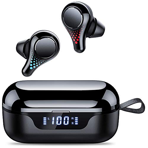 True Wireless Earbuds, [Upgraded] Tikland Bluetooth Earbuds with Microphone, in-Ear Stereo, IPX7 Waterproof