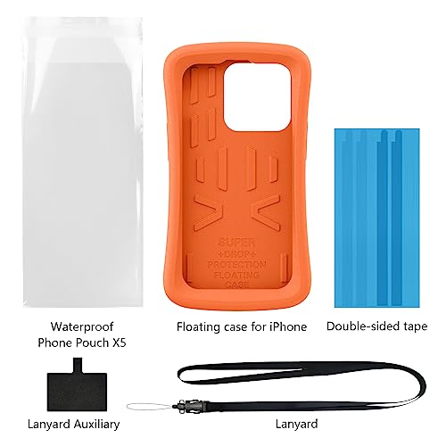 Temdan Floating Phone Case For Iphone 14/14Pro Case,Iphone 13/13Pro Case,Iphone 12/12Pro Case, [24Ft Military Dropproof] Shockproof Protective Eva Foam Iphone Floating Case 6.1 Inch Orange #TOP7