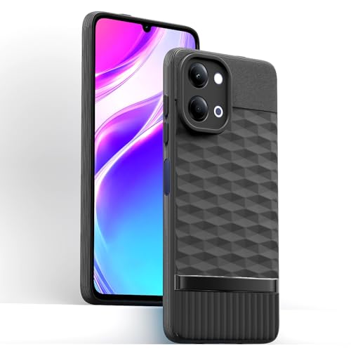 Image of Pikkme Back Cover for Vivo Y11 5G Camera Protection 3D Hexa Cube Design Silicone Protective Bumper Case (Black)