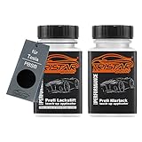 TRISTARcolor Autolack Lackstift Set für Tesla PBSB Eclipse Black/Sierra Black Basislack Klarlack je 50ml