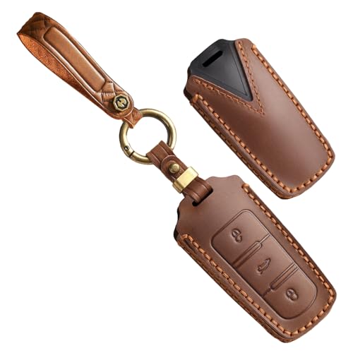 Porte-clés compatible VW Passat CC Magotan étui cuir 3 boutons