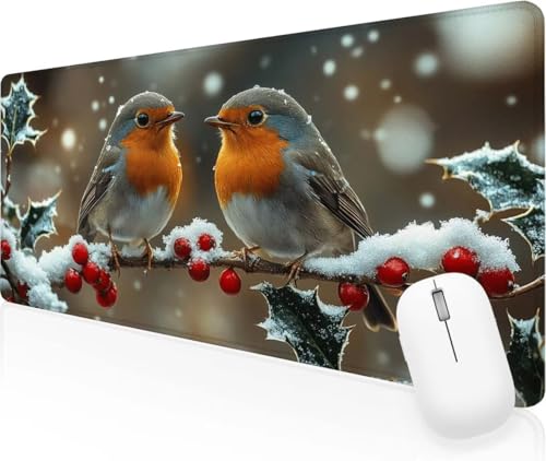 Animal Pájaro Alfombrilla Ratón XXL 900x400x3mm Alfombrilla de Ratón para Juegos Grande, Superficie Nanotextil de Alta Precisión, Resistente al Agua Antideslizante Mouse Pad Regalos para Hombres J-641