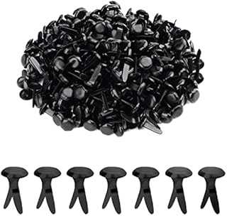 AIEX 600pcs 8 x12mm Paper Fasteners Brads, Black Round Copper Brads Split Pins with White Box for Paper Crafts Scrapbooking DIY Paper Projects (Black)