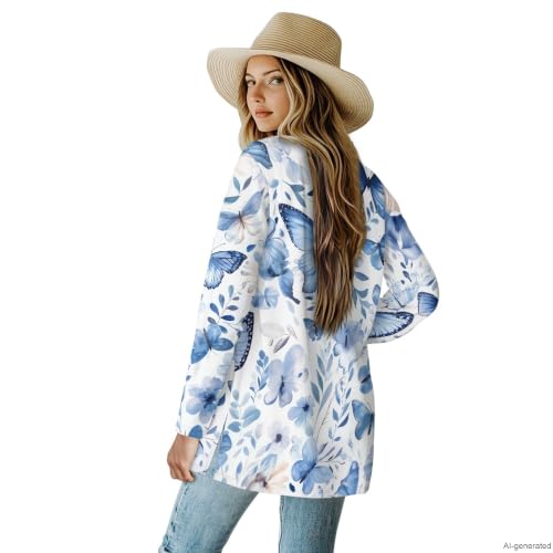 Image of Cardigan Sweaters for Women Long Sleeve Cardigan Soft Drape Open Front Fall Dusters V-Neck Jackets Dressy Loose Coat