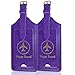 [2 Pack]Luggage Tags, ACdream Leather Case Luggage Bag Tags Travel Tags 2 Pieces Set, Dark Purple