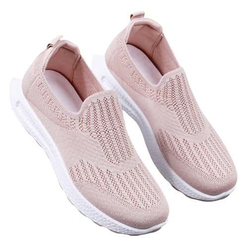 Scarpe Ortopediche Donna Pianta Larga Sneakers Comode per Camminare Sneakers di Stoffa da Donna Estive in Mesh Traspirante On Bocca Profonda Suola Morbida Casual in Tessuto Volante Ortopedico da