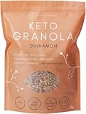 Keto Hana Cinnamon Keto Granola Keto Diet Vegan Grain Free Dairy Free Plant Based No Refined Sugars Gluten Free 1.2g Net Carbs Breakfast Cereal - Bulk, Family Pack 1kg/2.2lbs