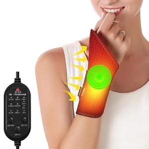 Wrist Heating Pad, Heated Wrist Brace with Massager, with 3 Vibration and Heat Settings, Heated Hand Wrap for Arthritis, Carpal Tunnel Relief