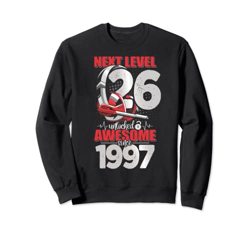 Next Level Unlocked 26 años de edad niño 1997 auriculares para juegos Sudadera