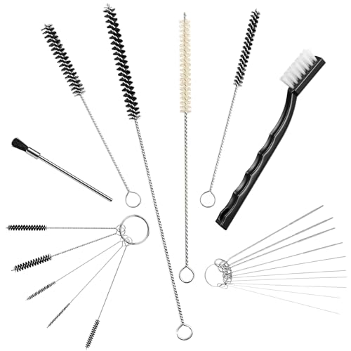 Moon Roses 21PCS Spray Gun Cleaning Kit Professional Multi-Purpose Paint Gun Airbrush Cleaner Set with Cleaning Needles Nylon Brushes Tube Cleaners for HVLP Gravity Feed & Detail Spray Guns