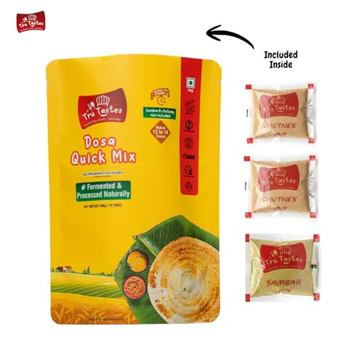 Image of Tru tastes Dosa Quick Mix - Breakfast Mix | Quick Breakfast | Instant Ready to Cook Mix | Ready-To-Make South Indian Breakfast (Quick Mix Dosa)