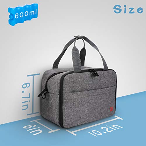 ALLCAMP Breast Milk Cooler Bag with Contoured Ice Pack Fits 6 Bottle,Baby Bottles Tote Bag of Daycare,Breastmilk Baby Bottle Cooler & Travel Bag (Grey) - Thumbnail 2