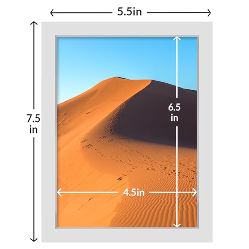 Image of LaVie Home 5x7 Picture Frame for Wall Display, 5x7 White Picture Frame with HD Plexiglas, 5 x 7 Poster Frame 1 Pack, Display Frame for Vertical or Horizontal, Classic Collection