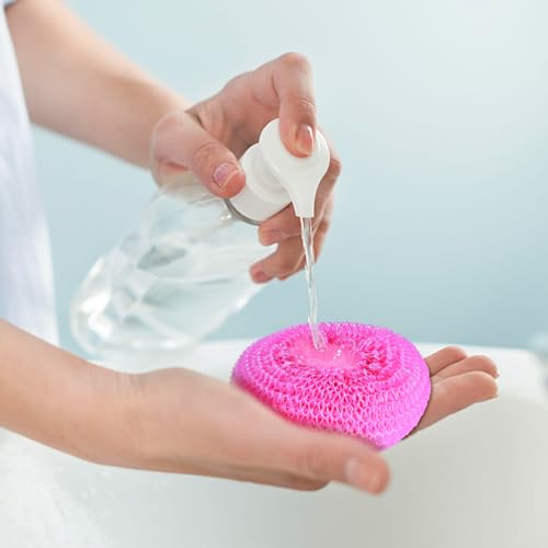 Plastic Dish Scrubbers for Dishes 15Pcs Plastic Pot Round Scrubber Scouring Pad Assorted Colors Nylon Non Scratch Dish Scrubber for Kitchen Cleaning - Image 3