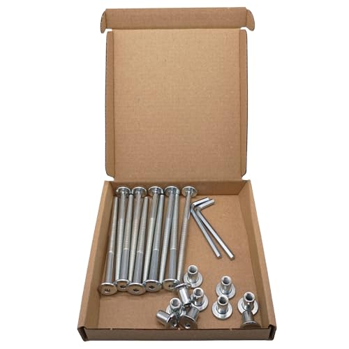 SKIR’CO (10 Stück) Gelenk verbindungsbolzen aus verzinktem Stahl M6 x 90 mm mit Muttern, Möbelverbindungsbolzen, Verbindungsschrauben