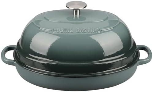 Enameled Oval Cast Iron Dutch Oven Pot with Lid, Bread Dutch Oven for Sourdough Bread Baking, Dutch Oven Bread, Bread Oven, 6QT, Pistachio Green - Thumbnail 5