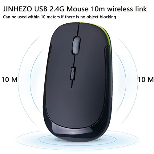 Jinhezo For Computer Laptop Mouse Wireless, 2.4G Portable Usb Optical Wireless Slim Computer Mice With Usb Nano Receiver, Compatible With Win Xp, 8, 9, 10, 11, Etc (Black) #TOP2