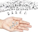 White Letter Cube Beads for Jewelry Making DIY Necklace Bracelet (6mm),1200PCS Square Letter Beads