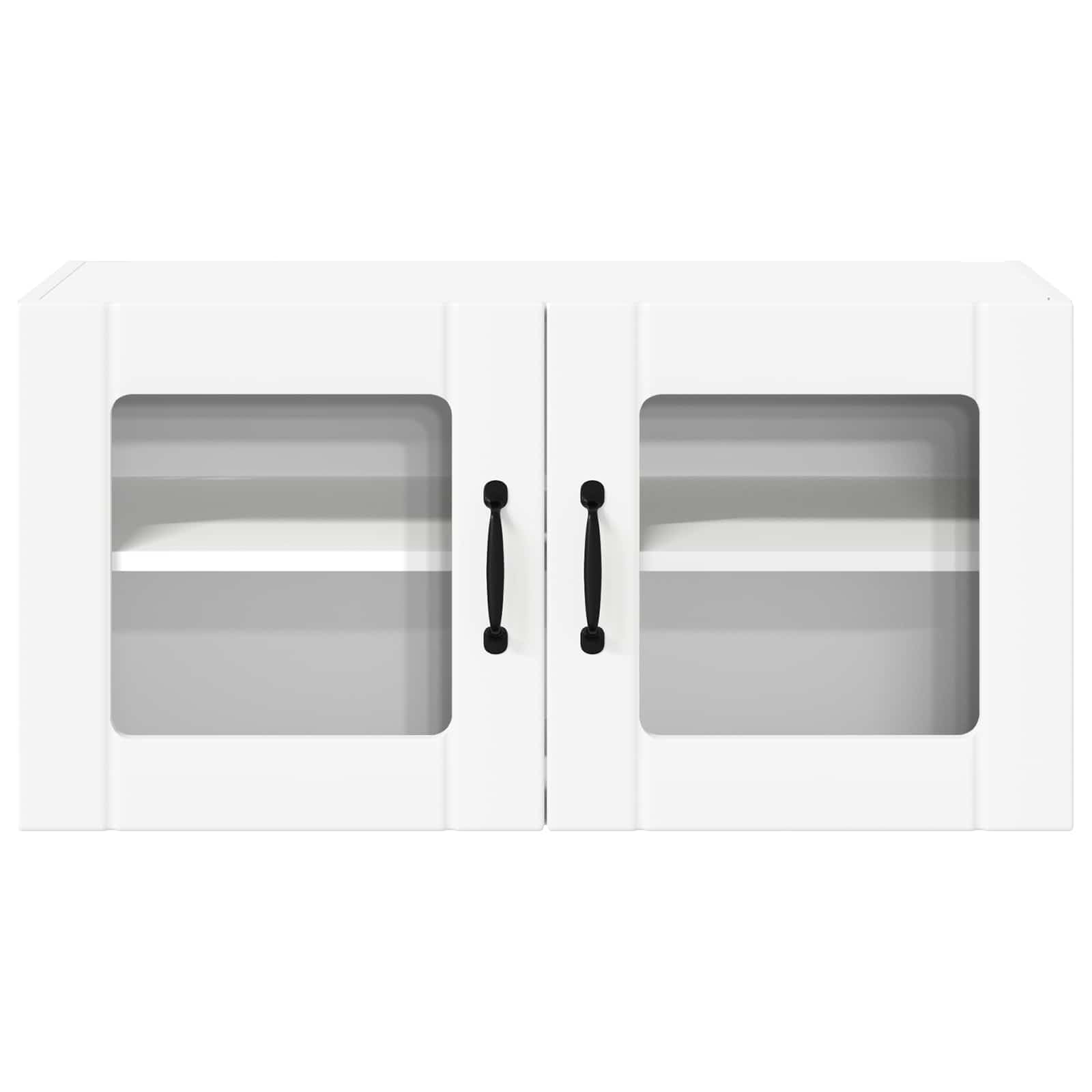vidaXL Cabinet en Verre Mural Lucca Blanc 80 x 31 x 40 cm, Solutions de Cuisine Modernes, Panneau rectangulaire en Bois, Protection pour Lave-Vaisselle, Gain de Place